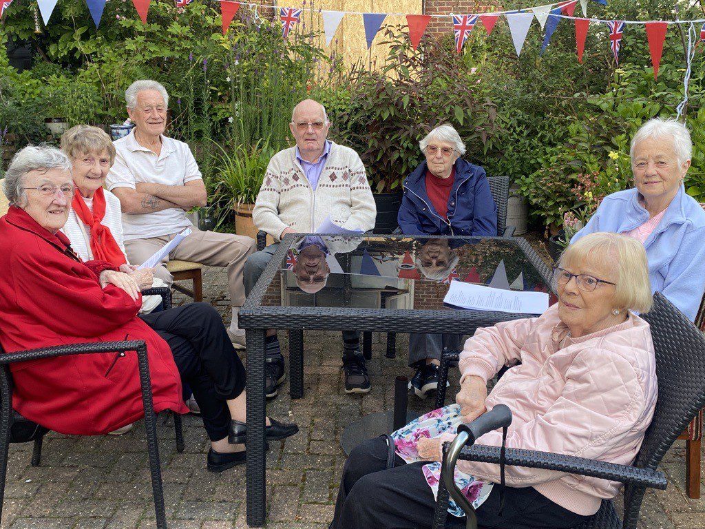 Residents at the Bury in Hertfordshire celebrate D-Day